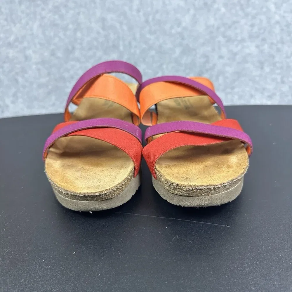 Naot Roxanna Stretch Sandals Womens Size US 8 Red Orange Strappy Slip On EU 39